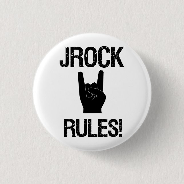 Jrock Rules badge 1 Inch Round Button (Front)