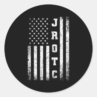 Jrotc United States Junior Rotc American Flag Classic Round Sticker
