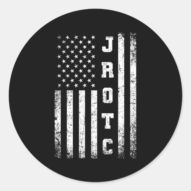 Jrotc United States Junior Rotc American Flag Classic Round Sticker (Front)