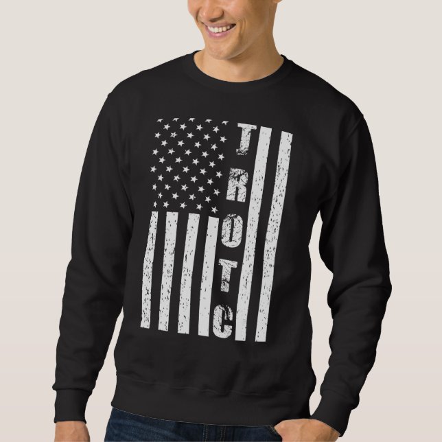 Jrotc Us Junior Rotc Distressed American Flag Cool Sweatshirt (Front)