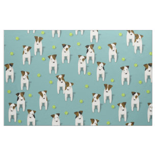 JRT PRT Terriers dogs tennis balls teal any colour Fabric