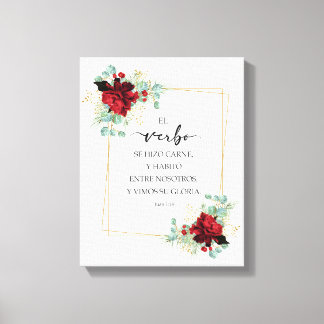 Juan 1 14, Spanish bible verse Canvas Print
