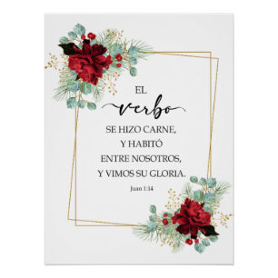 Juan 1:14 Spanish bible verse Poster