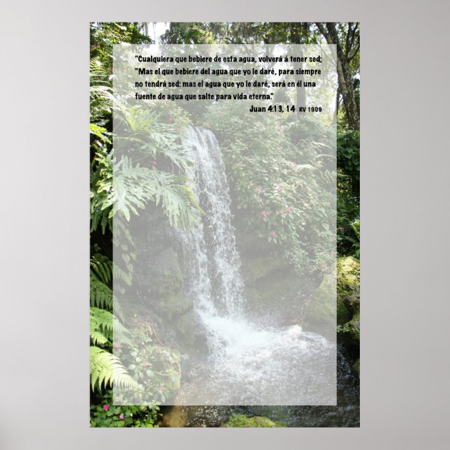 Juan 4:13 con Cascada Poster (Front)
