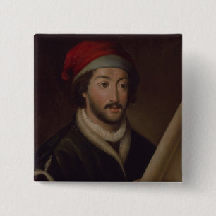 Juan de la Cosa 2 Inch Square Button