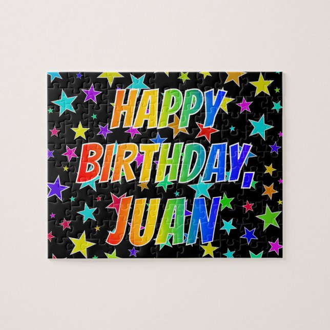 "JUAN" First Name, Fun "HAPPY BIRTHDAY" Jigsaw Puzzle (Horizontal)