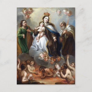 Juan Francisco de Aguilera The Virgin of Carmen Po Postcard