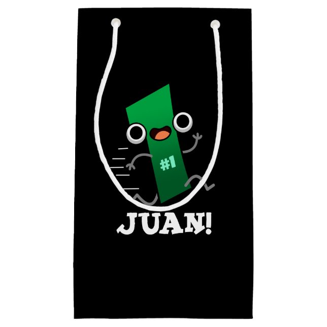 Juan Funny Mexican Number One Pun Dark BG Small Gift Bag (Front)