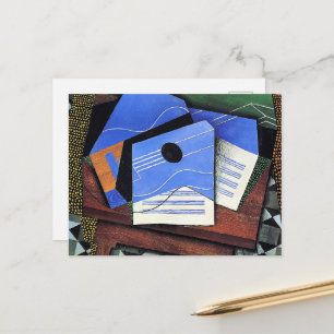 Juan Gris artwork, Guitar on a Table, Postcard