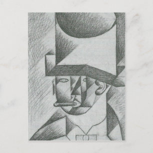 Juan Gris - Head of a man with cigar Postcard