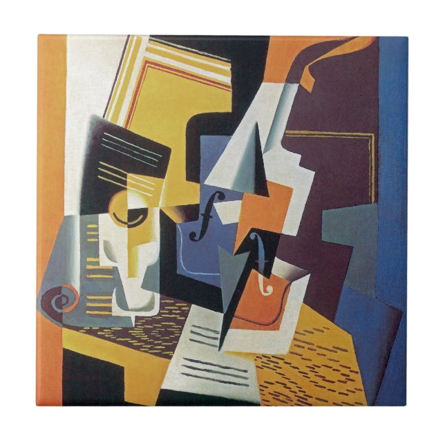 Juan Gris - Violin and Glass - Abstract Art Tile (Front)