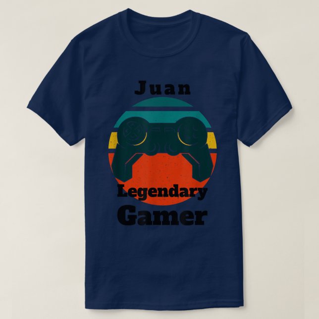 Juan Legendary Gamer Video Game Player Controller  T-Shirt (Design Front)