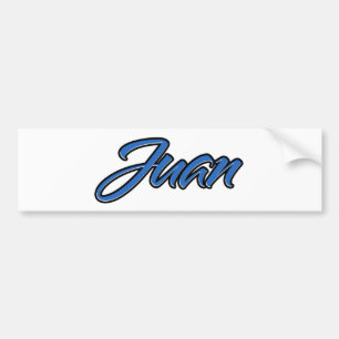 Juan name blue sticker auto sticker