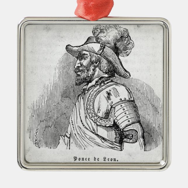 Juan Ponce de Leon Metal Ornament (Front)