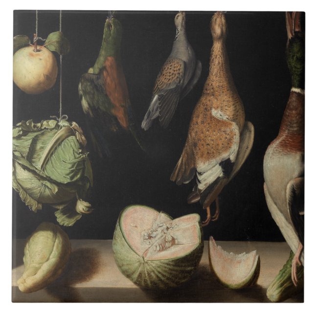 Juan Sanchez Cotan - Still Life with Game Fowl Tile (Front)