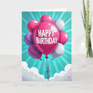 Jubilant Balloon Birthday Card