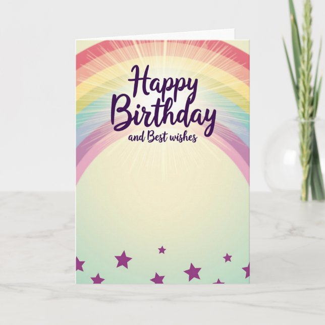 Jubilant Birthday Pastel Arc Card (Front)