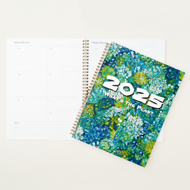 Jubilant-Blue & Green Floral Customizable 2025  Planner (Display)