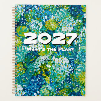 Jubilant-Blue & Green Floral Customizable 2027 Planner