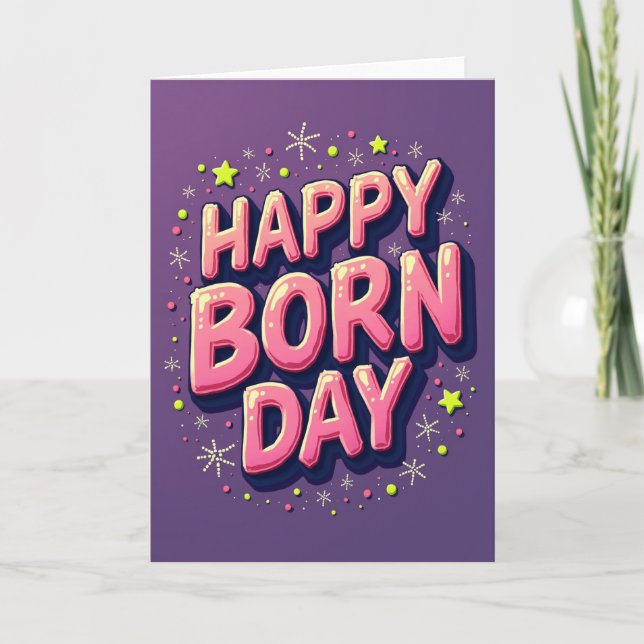 Jubilant Bubble Letters Card (Front)