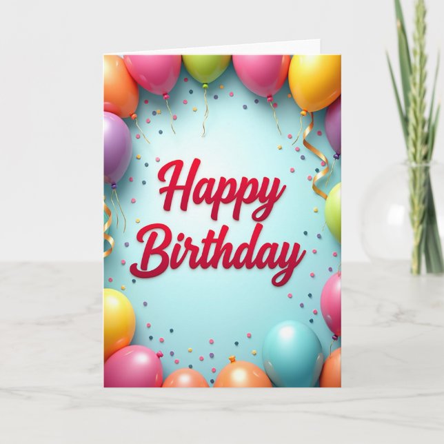 Jubilant Sphere Birthday Card (Front)