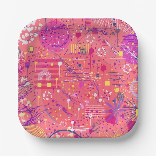 Jubilation: Maximalist Art Paper Plate (Front)