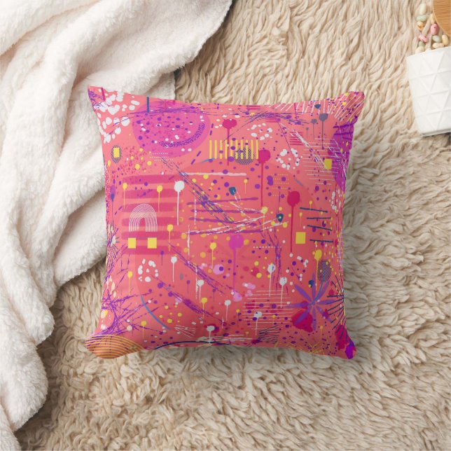 Jubilation: Maximalist Art Throw Pillow (Blanket)