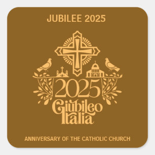 Jubilee 2025 Catholic Church, Custom stickers. Square Sticker