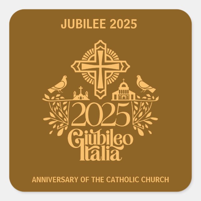 Jubilee 2025 Catholic Church, Custom stickers. Square Sticker (Front)