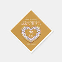 Jubilee 75th wedding anniversary heart custom name