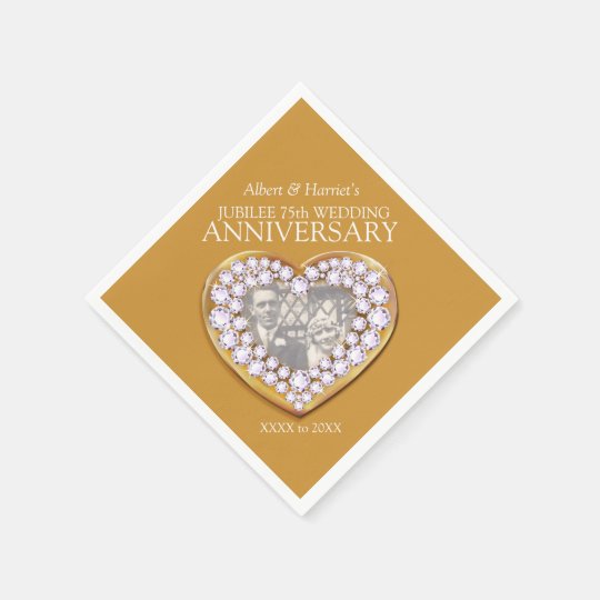 Jubilee 75th wedding anniversary photo napkin Zazzle.ca