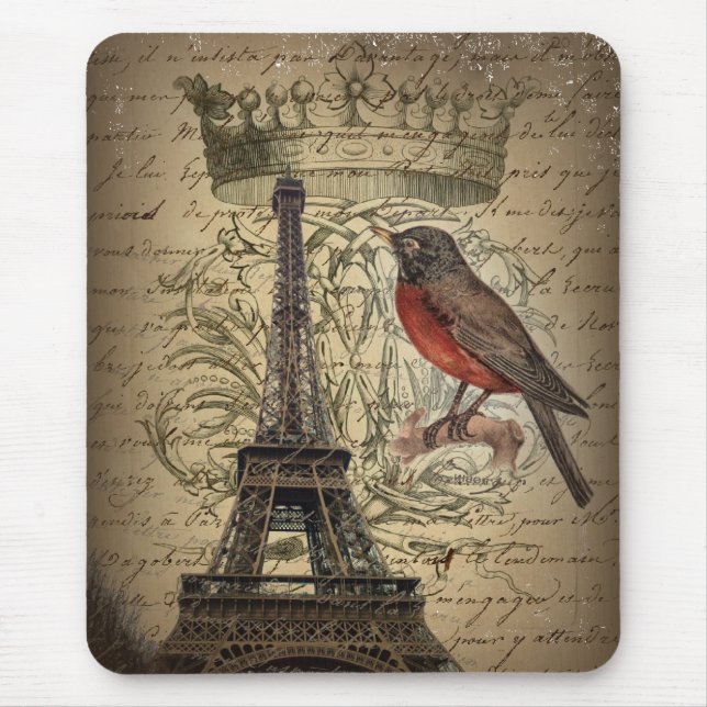 jubilee crown french bird paris eiffel tower mouse pad (Front)