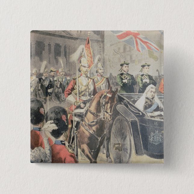 Jubilee of the Queen of England 2 Inch Square Button (Front)