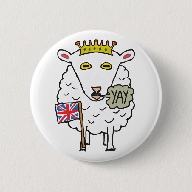Jubilee Royal Sheep 2 Inch Round Button (Front)
