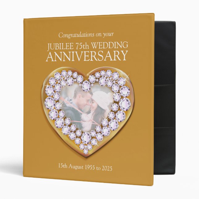 Jubilee wedding anniversary 75th photo binder (Front/Inside)