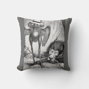 Jubjub Bird and the Bandersnatch Throw Pillow