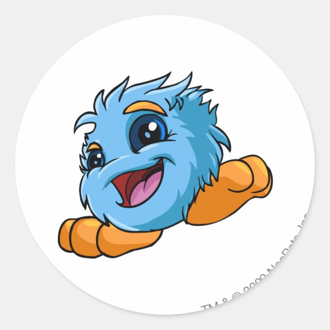JubJub Blue Classic Round Sticker (Front)