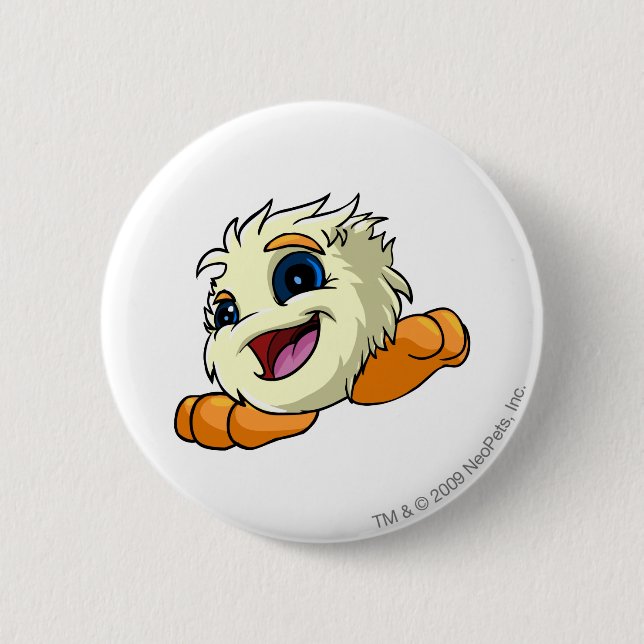 JubJub White 2 Inch Round Button (Front)