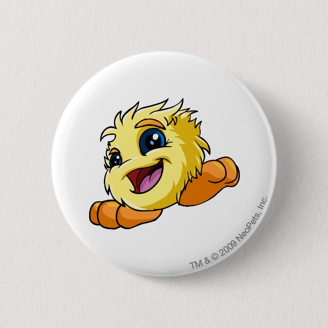 JubJub Yellow 2 Inch Round Button (Front)