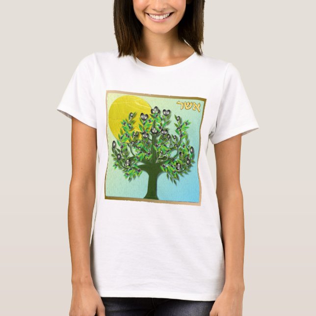Judaica 12 Tribes Israel Asher T-Shirt (Front)