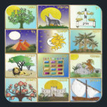 Judaica 12 Tribes of Israel Art Square Sticker<br><div class="desc">You are viewing The Lee Hiller Design Collection. Apparel,  Gifts & Collectibles  Lee Hiller Photography or Digital Art Collection. You can view her Nature photography at http://HikeOurPlanet.com/ and follow her hiking blog within Hot Springs National Park.</div>