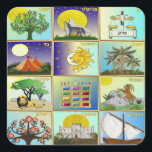 Judaica 12 Tribes of Israel Art Square Sticker<br><div class="desc">You are viewing The Lee Hiller Design Collection. Apparel,  Gifts & Collectibles  Lee Hiller Photography or Digital Art Collection. You can view her Nature photography at http://HikeOurPlanet.com/ and follow her hiking blog within Hot Springs National Park.</div>