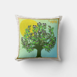 Judaica Asher 12 Tribes of Israel Art Throw Pillow