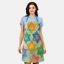 Judaica Gifts - Customizable Aprons - Jewish Stars