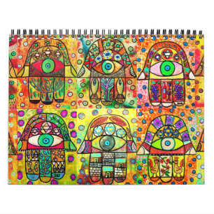 Judaica Hamsa 12-Month Calendar