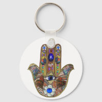 Judaica Hamsa Hearts Flowers Opal Art Print