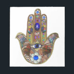 Judaica Hamsa Hearts Flowers Opal Art Print Notepad<br><div class="desc">Whether worn as a piece of jewellery, displayed as an art piece, or used as a decorative element, the Hamsa with the third eye serves as a powerful reminder of the importance of spiritual growth, insight, and protection. It encourages individuals to open their minds and hearts to the unseen realms...</div>