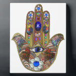 Judaica Hamsa Hearts Flowers Opal Art Print Plaque<br><div class="desc">Whether worn as a piece of jewellery, displayed as an art piece, or used as a decorative element, the Hamsa with the third eye serves as a powerful reminder of the importance of spiritual growth, insight, and protection. It encourages individuals to open their minds and hearts to the unseen realms...</div>