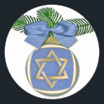 Judaica Hanukkah Star Of David Ornament Print Classic Round Sticker<br><div class="desc">You are viewing The Lee Hiller Designs Collection of Home and Office Decor,  Apparel,  Gifts and Collectibles. The Designs include Lee Hiller Photography and Mixed Media Digital Art Collection. You can view her Nature photography at http://HikeOurPlanet.com/ and follow her hiking blog within Hot Springs National Park.</div>