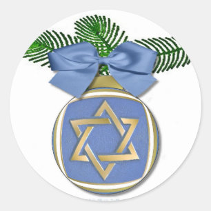 Judaica Hanukkah Star Of David Ornament Print Classic Round Sticker